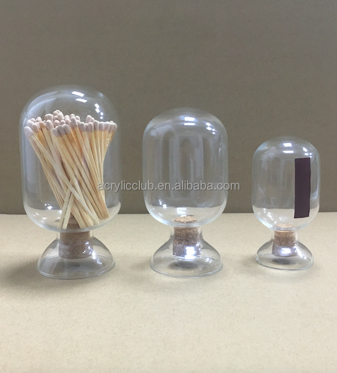 white cloud Glass Match Cloche jar Bottle Factory Custom long matches in glass jar with striker glass match jar gift Matchsticks