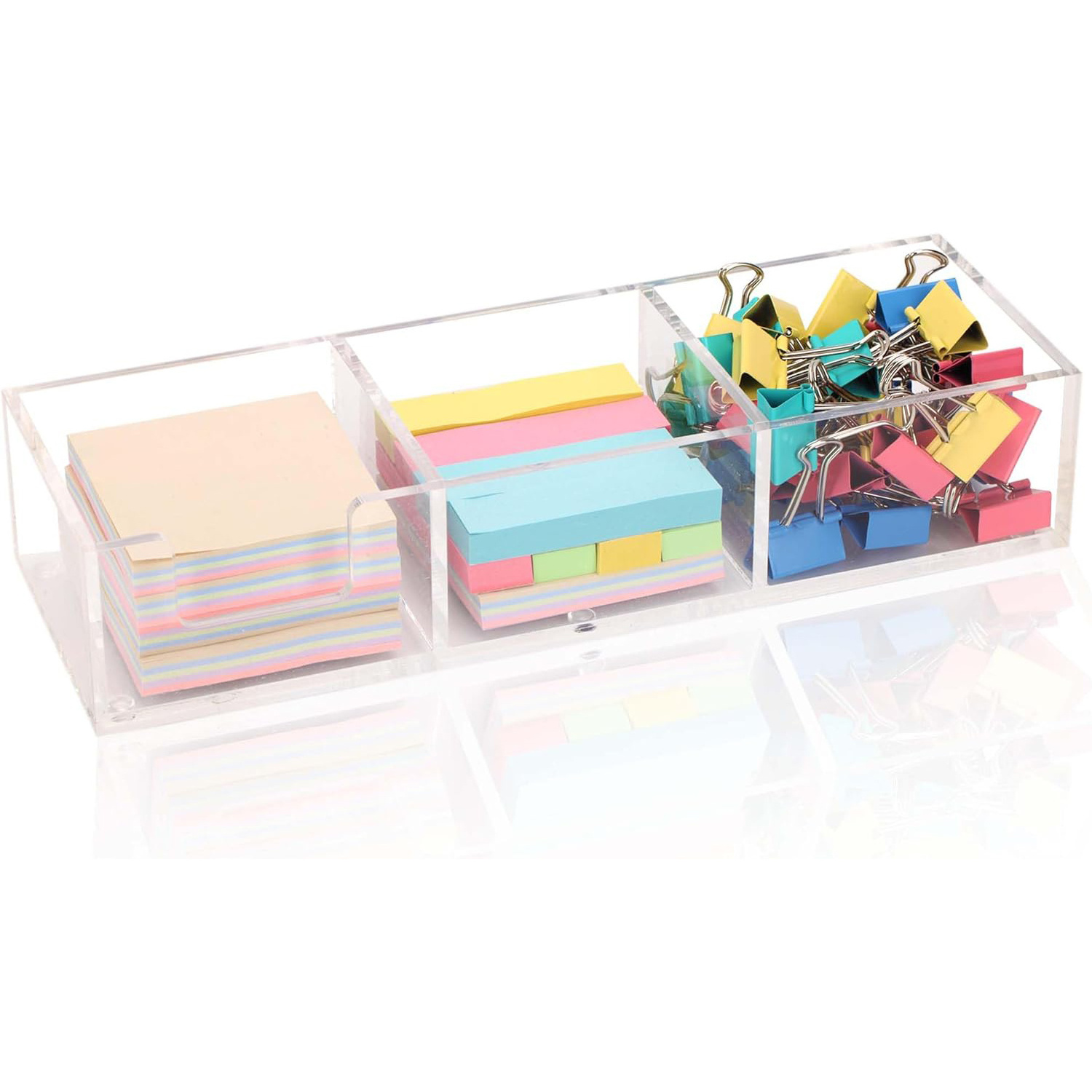 Glitter Acrylic Notepad Holder Sticky Notes Memo Pads For School Office Desk Organizer 3x3 Clear Acrylic Notepad Holder