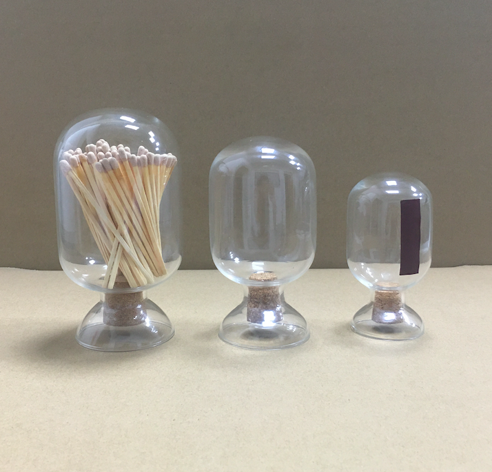 Hot Clear Glass Match Cloche jar bottle without Matchsticks Factory Wholesale Glass Match Jar Matches in glass jar with striker