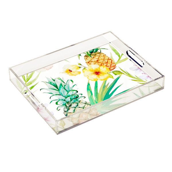 Clear Rectangle Display Trays Acrylic Tray With Insert