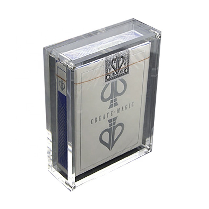 Single Deck Playing Cards Box With Magnet Lids Acrylic Magnetic Lid Storage Box