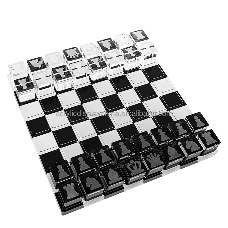 Lucite Chess Game set clear acrylic chess