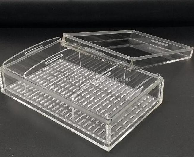 Clear Cigar Humidor Case Luxury Acrylic Humidor Cigar Box Display Cabinet Custom