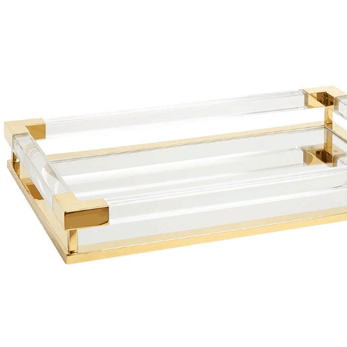 Acrylic metal tray is suitable for bar, hotel decoration, home display tray