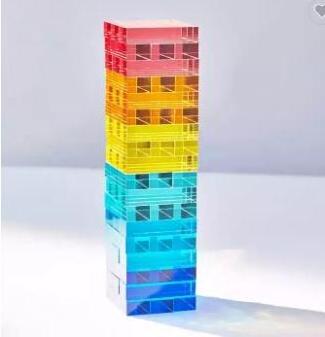 Factory 54 pcs Clear Lucite Block 3D Luxury Acrylic Stacking Tower Puzzle baby  Game