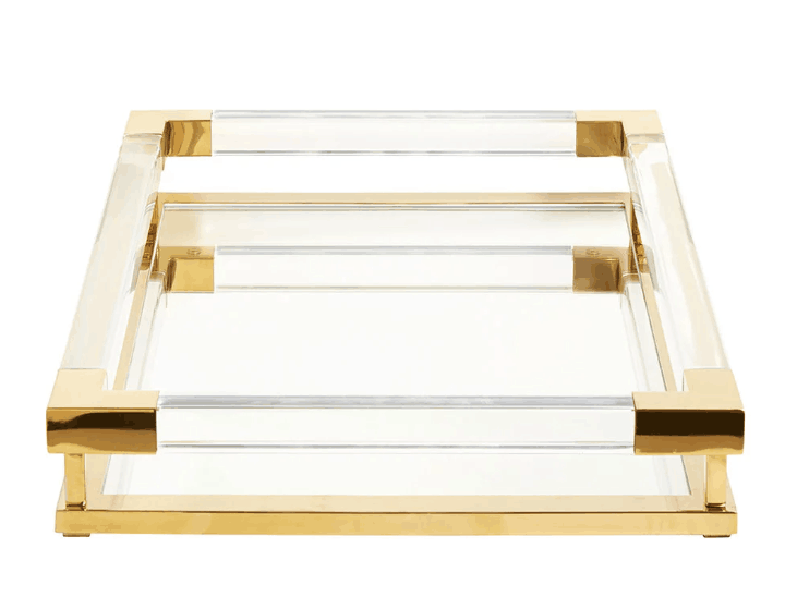 Acrylic metal tray is suitable for bar, hotel decoration, home display tray