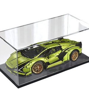 Transparent acrylic display box suitable for Lego model table top box cube storage box for action character collection toys