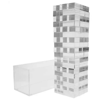 54 pcs Clear Lucite Block 3D Luxury Acrylic Stacking Tower Puzzle Game