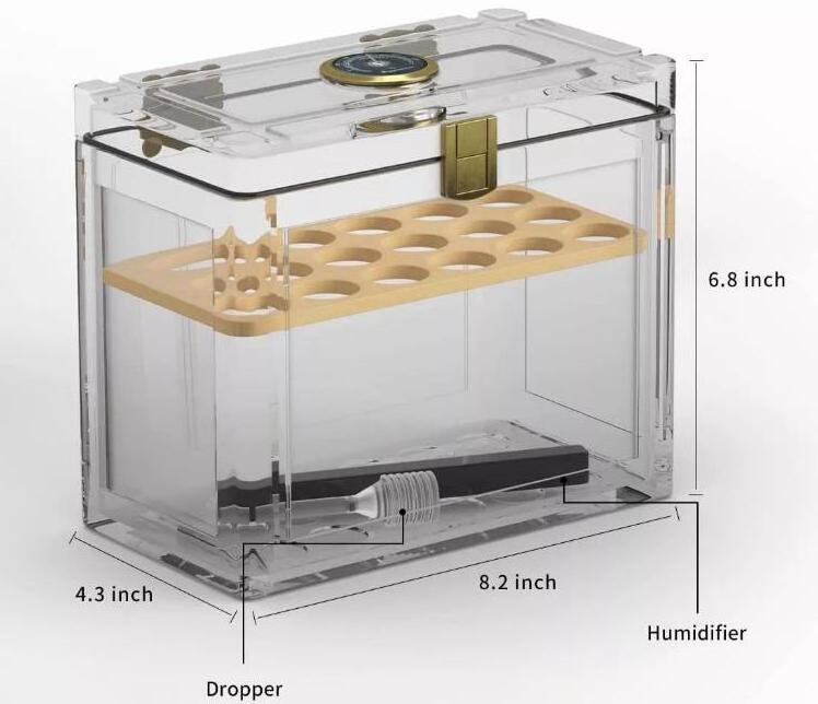 Clear Cigar Humidor Case Luxury Acrylic Humidor Cigar Box Display Cabinet Custom