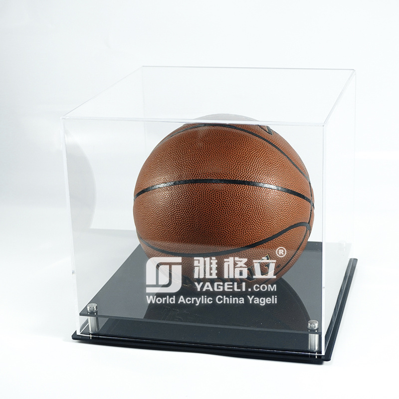 Wholesale Custom Square Acrylic Sport Ball Display Case Acrylic Cube Box Sports Memorabilia Display Box