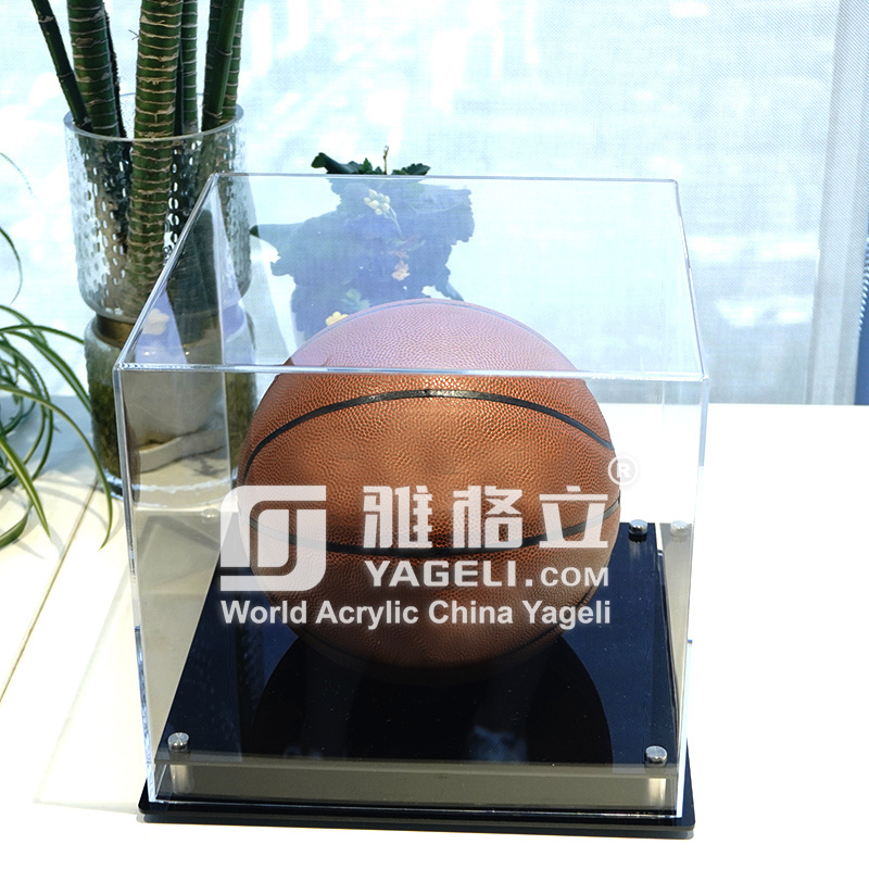 Handmade wholesale acrylic basketball display case clear acrylic ball holder