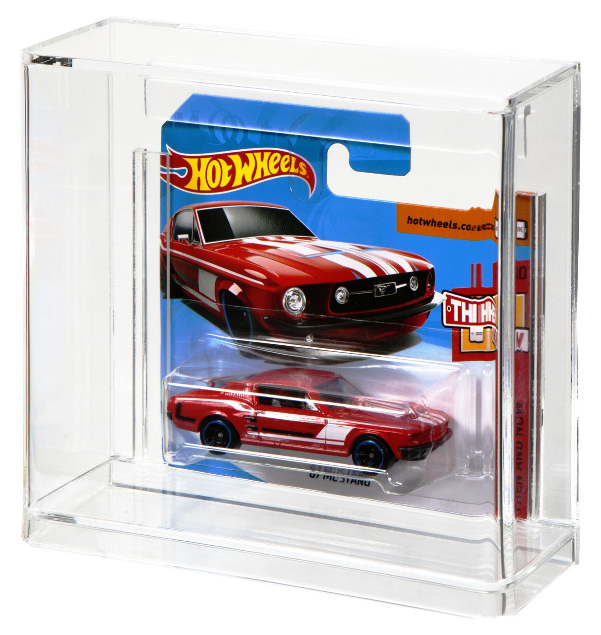 Factory transparent single acrylic hot wheels carded display stand case with sliding open