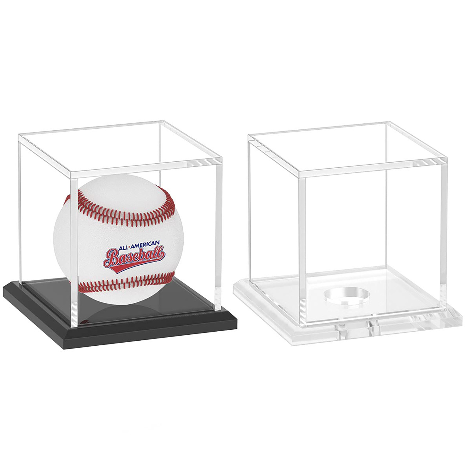 Custom  Clear Acrylic Baseball Display Case Acrylic Cube Baseball Holder Sports Memorabilia Display Box