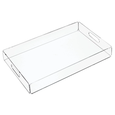 Factory   Custom   Rectangular  Transparent  Edible Acrylic  Serving Tray with Handles