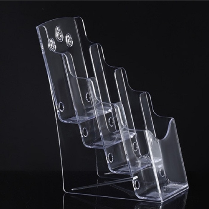 Clear A4 File Organizer Table Brochure Display Stand Desktop Magazine Portrait Holder Stand