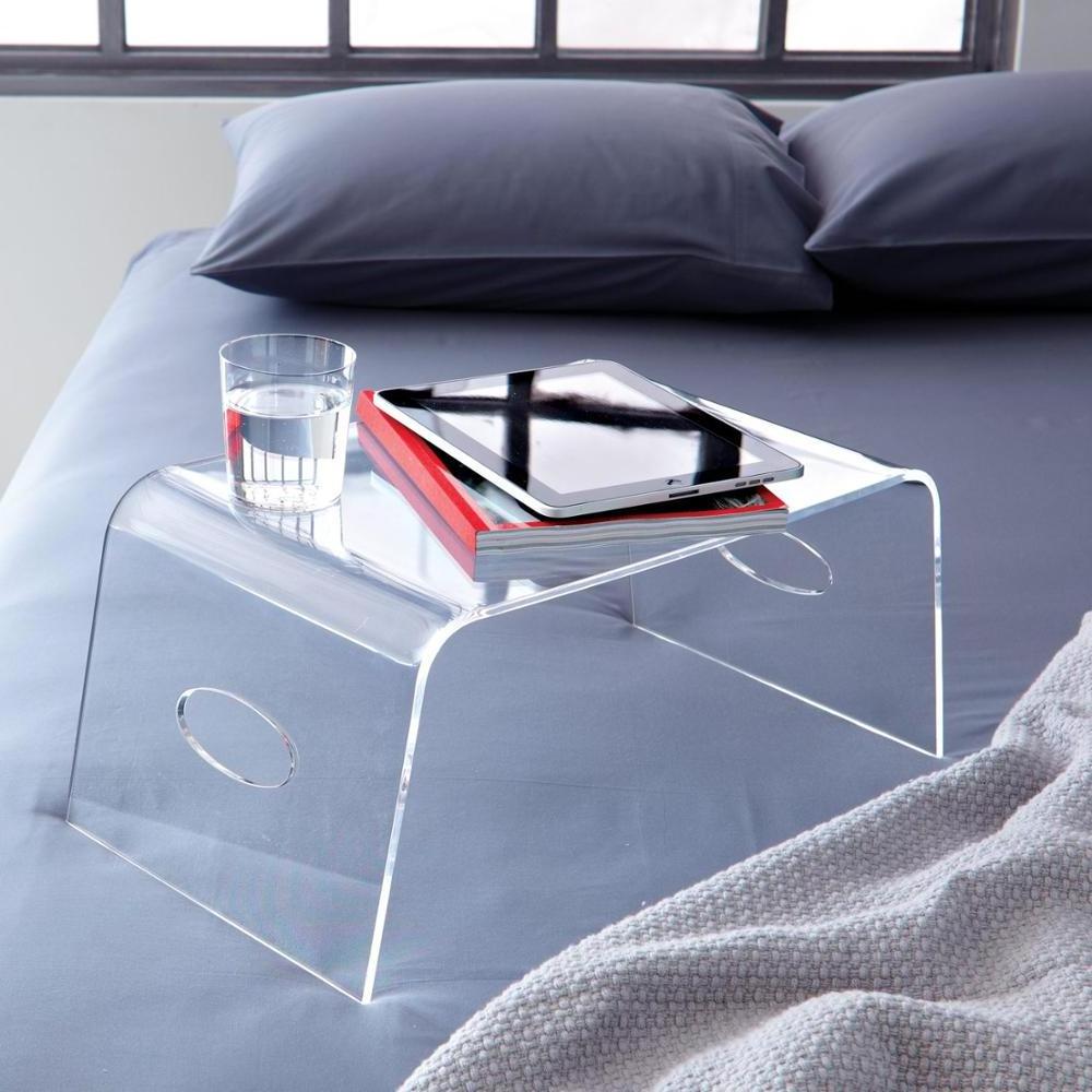 custom clear acrylic lucite laptop desk plastic bed tray for breakfast