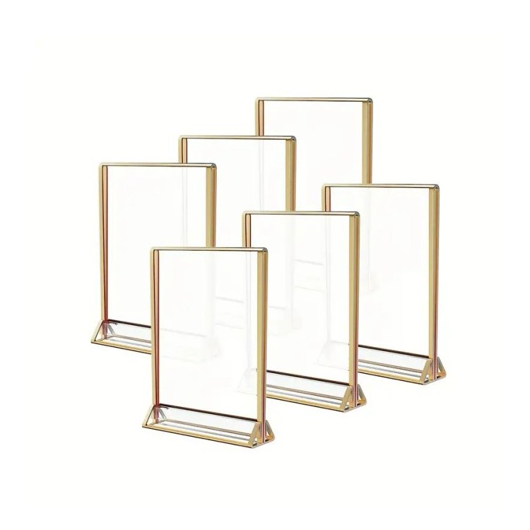 Factory  Custom  Acrylic Sign Holder  Wedding Table Numbers  Holder  Vertical Photo Stand For Centerpieces