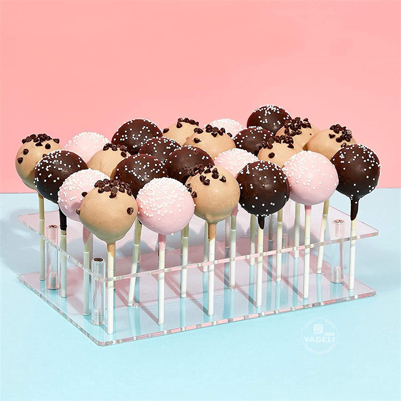 Clear Acrylic Cake Pop Stand Acrylic Lollipop Display Holder (24 Holes)