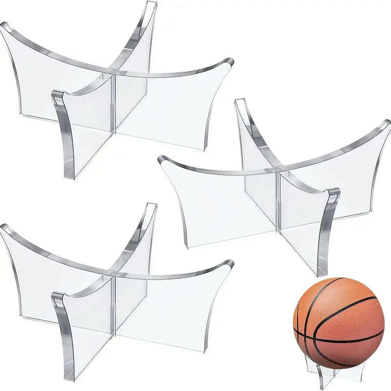 Yageli  Custom Transparent  3pcs  Acrylic Sports Ball Display Stand  Trophy and Memorabilia Storage Rack