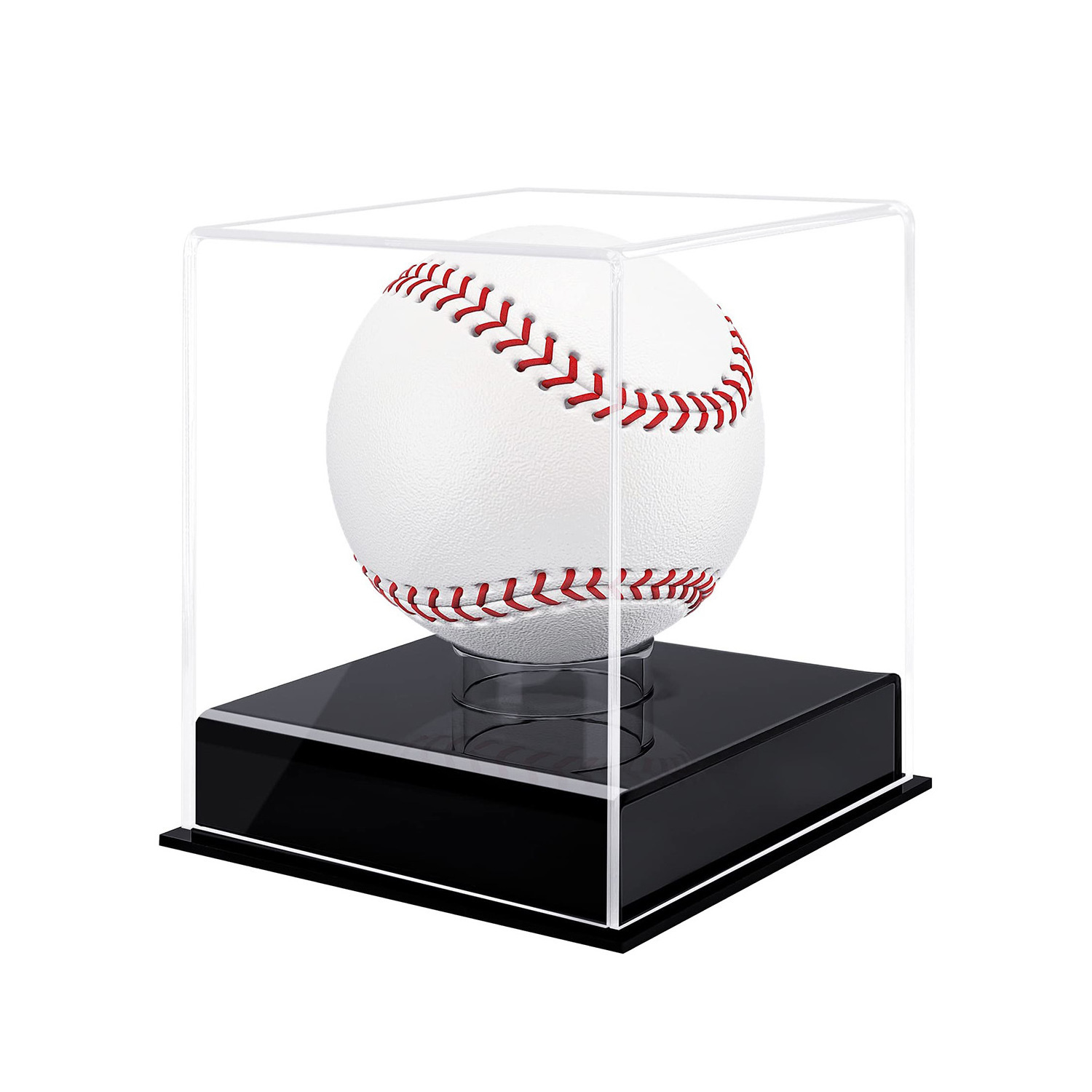 Custom  Clear Acrylic Baseball Display Case Acrylic Cube Baseball Holder Sports Memorabilia Display Box