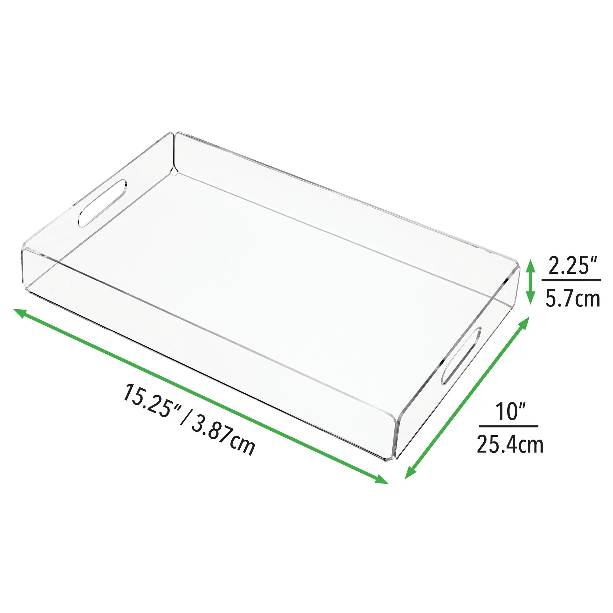 Factory   Custom   Rectangular  Transparent  Edible Acrylic  Serving Tray with Handles