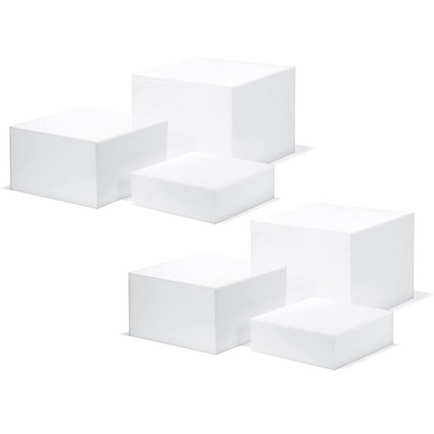 Yageli wholesale  Cube Display Nesting Risers, Hollow Bottoms, Frosted white  Acrylic display stand for shop