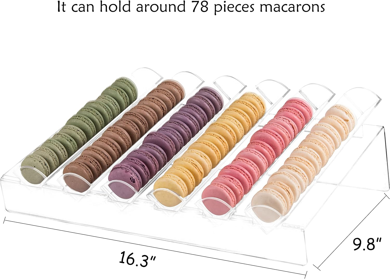 Factory  Custom  Acrylic Macaron Stand Cookie Display Stand Macaron Display Tray   with 6 Slots