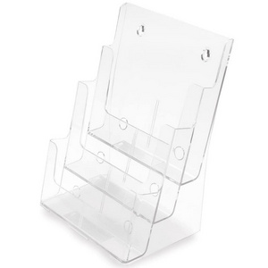 Clear A4 File Organizer Table Brochure Display Stand Desktop Magazine Portrait Holder Stand