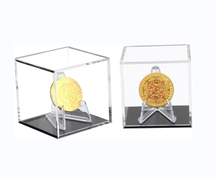 Custom  Clear Acrylic Coins Trophy Medal Display Case Box  Easel Display Stands Multiple Rings Storage Case for Display Only