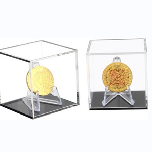 Custom  Clear Acrylic Coins Trophy Medal Display Case Box  Easel Display Stands Multiple Rings Storage Case for Display Only