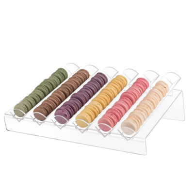 Factory  Custom  Acrylic Macaron Stand Cookie Display Stand Macaron Display Tray   with 6 Slots