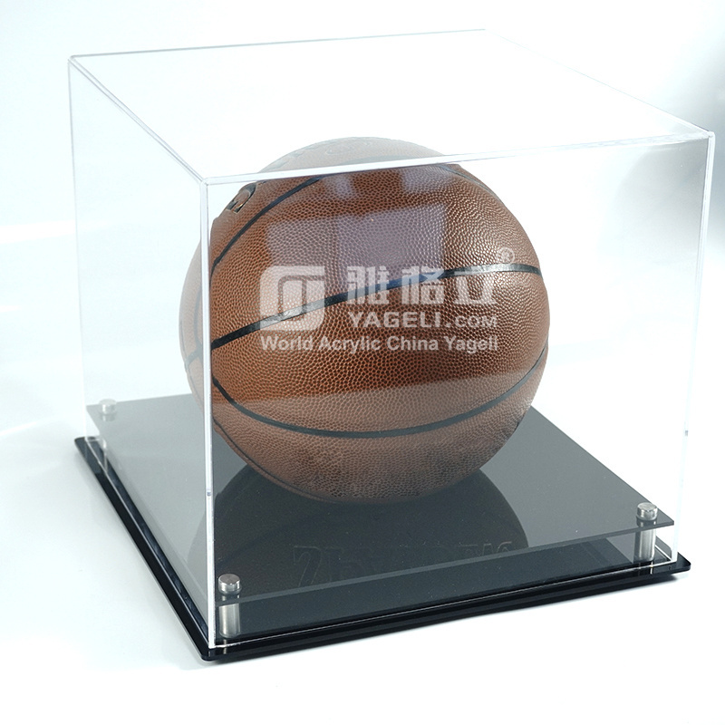 Handmade wholesale acrylic basketball display case clear acrylic ball holder