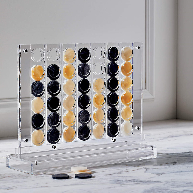 Wall mounted transparent acrylic connect four game board custom 4 in a row game