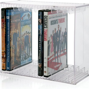 Wholesales  Custom  Stackable Clear Acrylic   DVD Organizer Rectangular Holder Perfect for Theater Room  CD Photocard Stand