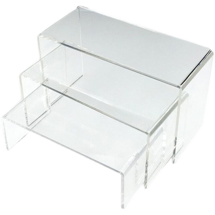 U-Shaped acrylic display risers | Set of 3 Different Sizes bag Clear display acryl riser |  shoe acrylic riser display shelf