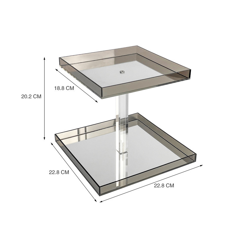 Acrylic Perfume Tray | 2 Tier Perfume Organizer Display Tray | Acrylic Makeup Organizer Perfume Holder Makeup Vanity Organizer