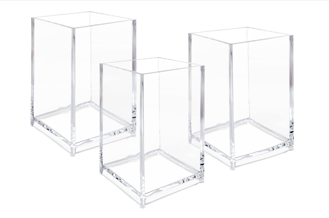 Acrylic Pencil Pen Clear Display Holder Stand For Makeup, Desk Accessories Office School ,Home Supplies Acrylic Pencil Holder