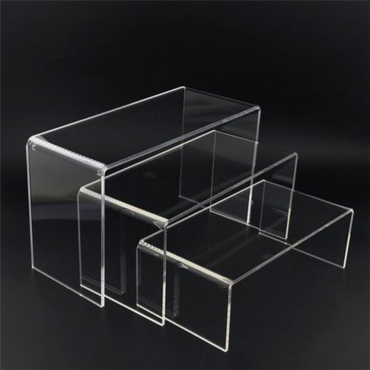 U-Shaped acrylic display risers | Set of 3 Different Sizes bag Clear display acryl riser |  shoe acrylic riser display shelf