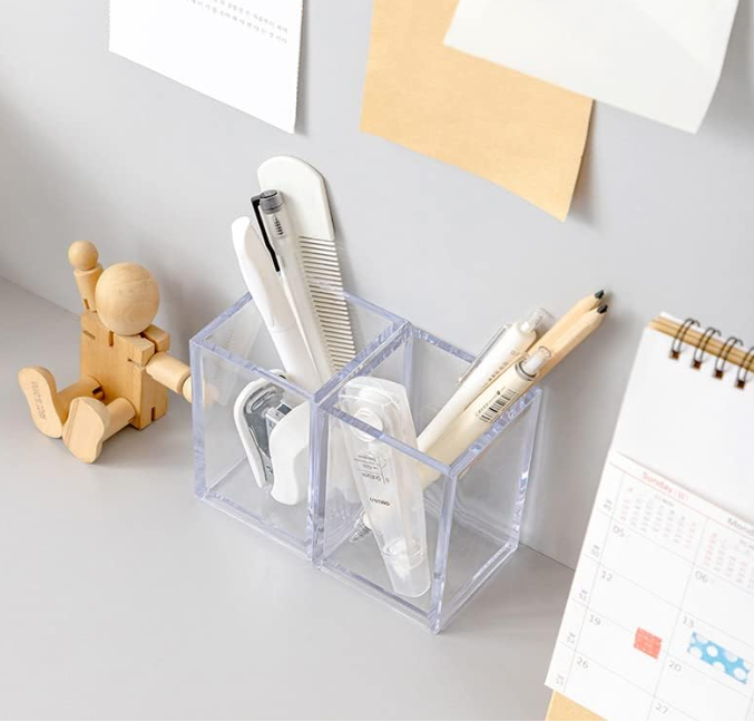 Acrylic Pencil Pen Clear Display Holder Stand For Makeup, Desk Accessories Office School ,Home Supplies Acrylic Pencil Holder