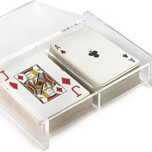 Clear Acrylic Twin Playing Card Case Acrylic Cards Protection Display Case Booster Box With Lid