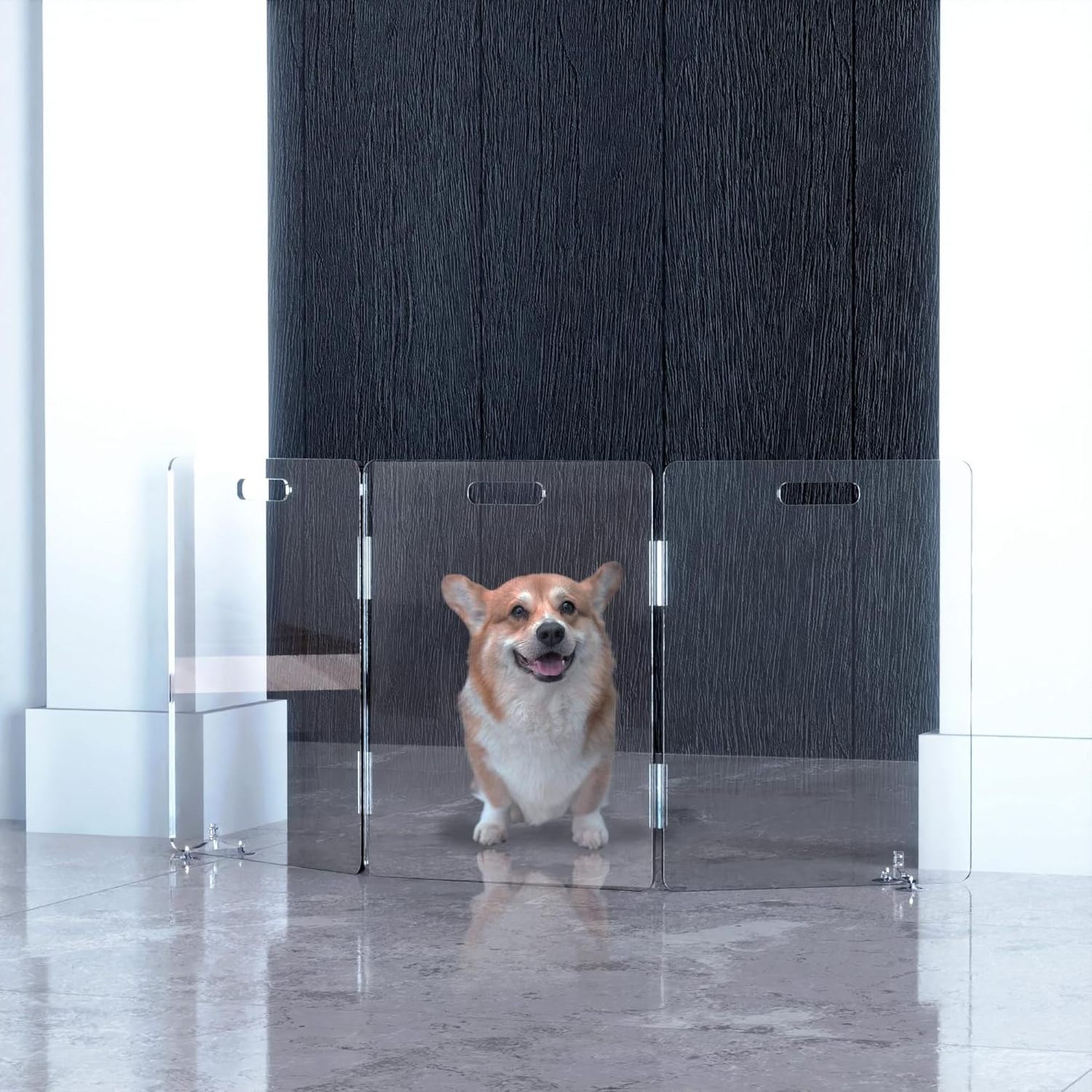 Large clear plexiglass pet indoor fence safe room divider