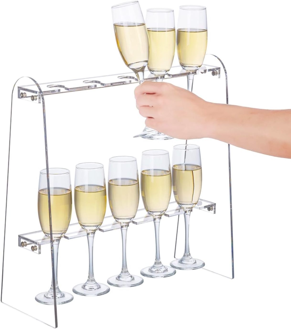 Customized Acrylic Champagne Display Rack Wall Perspex For Wedding Party Decor