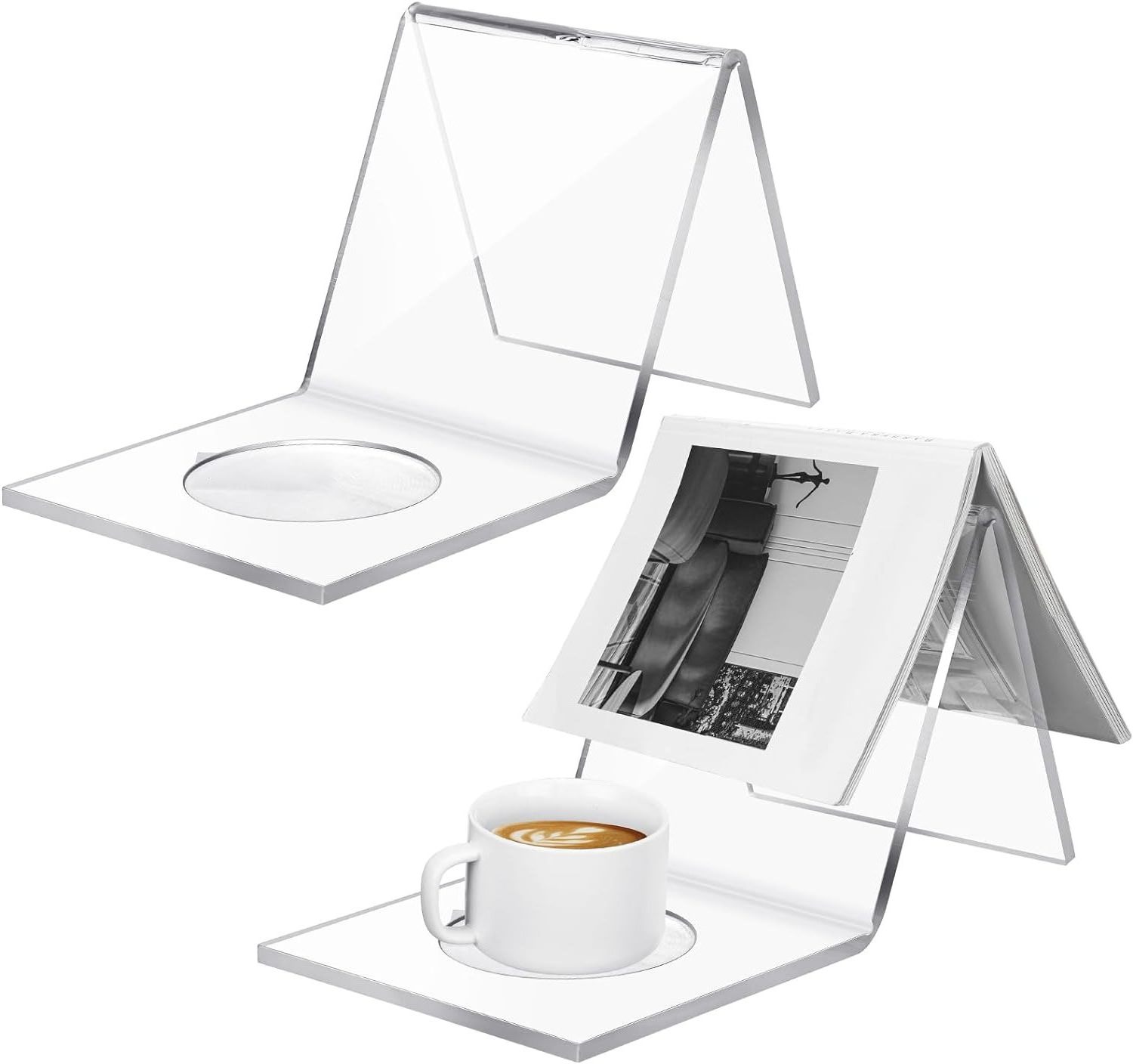 Hot SellingClear Book Triangle Stand And Cup Holder Rack  Acrylic Book Stand Custom