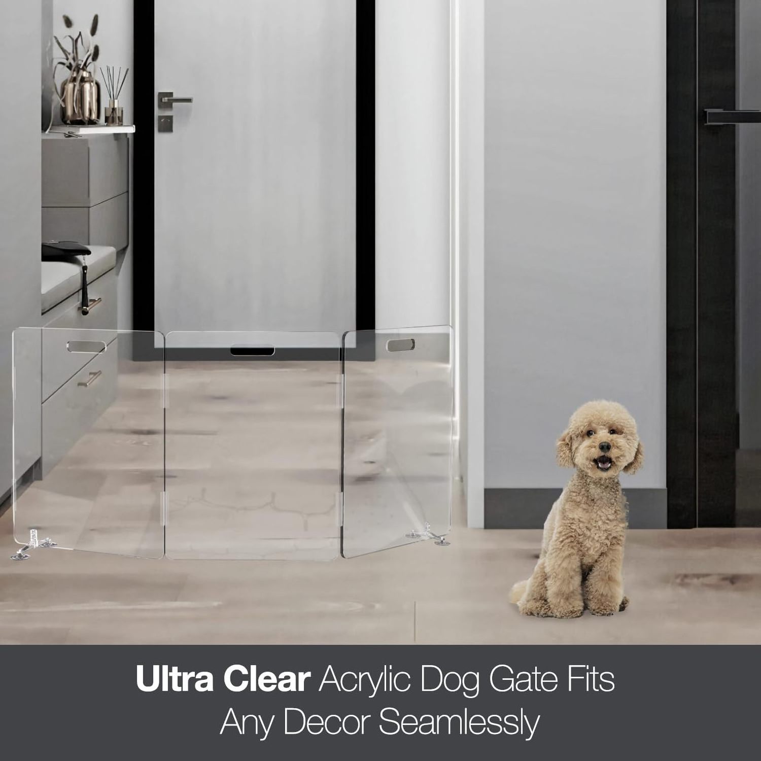 Large clear plexiglass pet indoor fence safe room divider