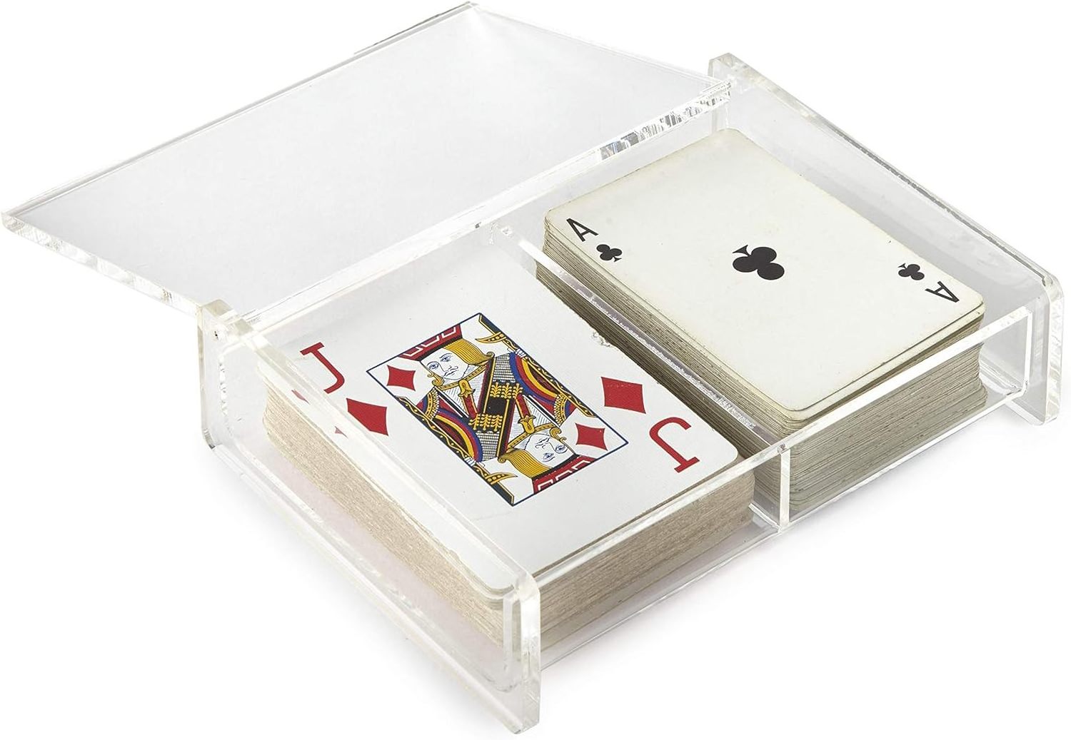 Clear Acrylic Twin Playing Card Case Acrylic Cards Protection Display Case Booster Box With Lid