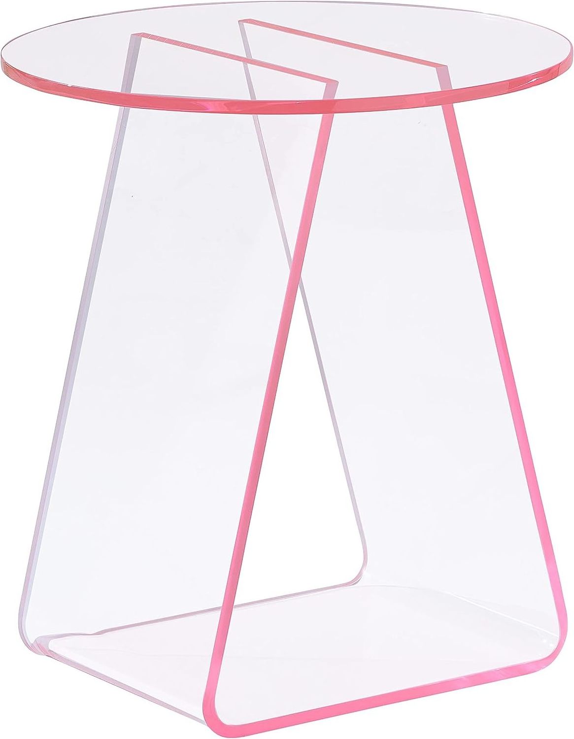 Cheap Acrylic Coffee Table for Coffee, Drink, Food, Snack Used in Living Room, Courtyard Round Pink acrylic table