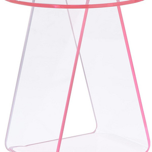 Cheap Acrylic Coffee Table for Coffee, Drink, Food, Snack Used in Living Room, Courtyard Round Pink acrylic table