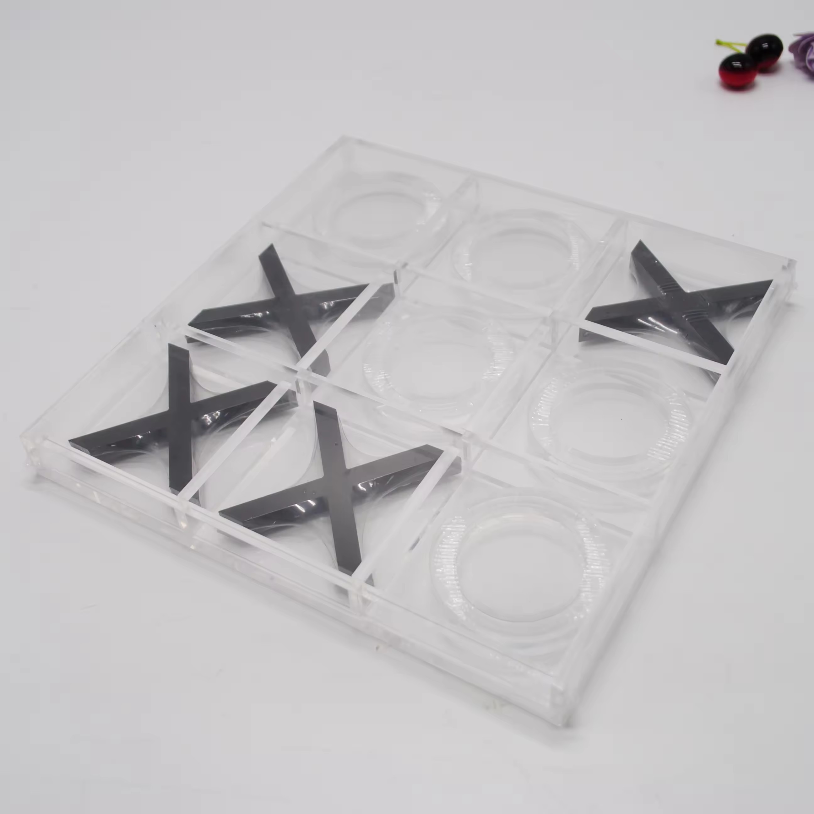 Clear Acrylic Tic Tac Toe Set Customized Lucite X O Games Set Desktop Game