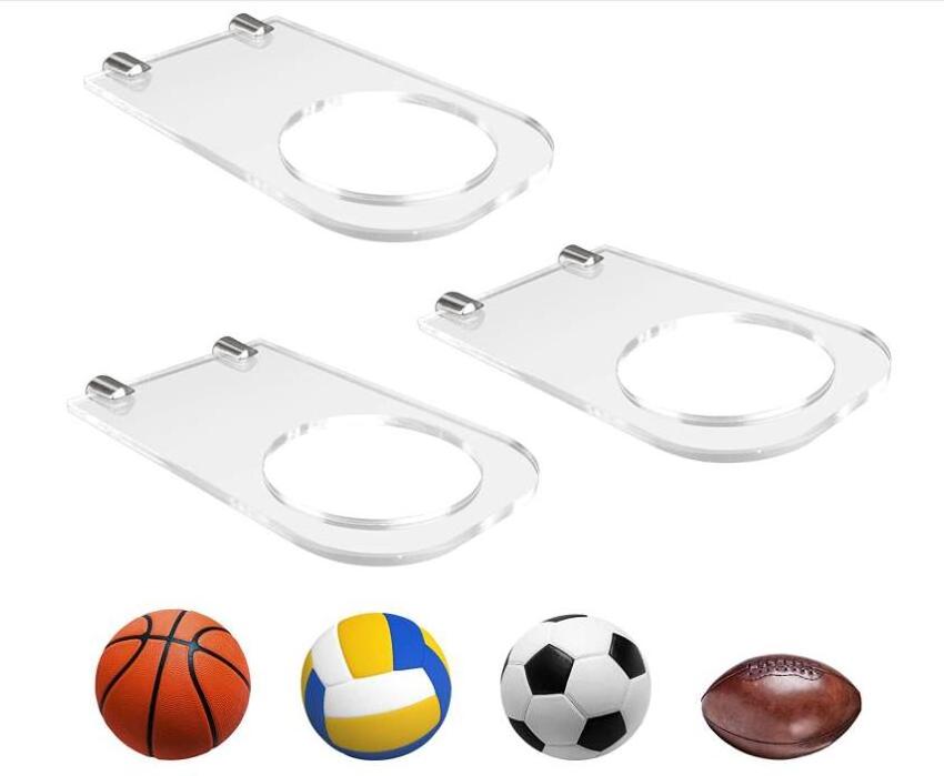 Wall Mount Acrylic Football Display Stand Ball Holder Invisible Clear Holder Shelf