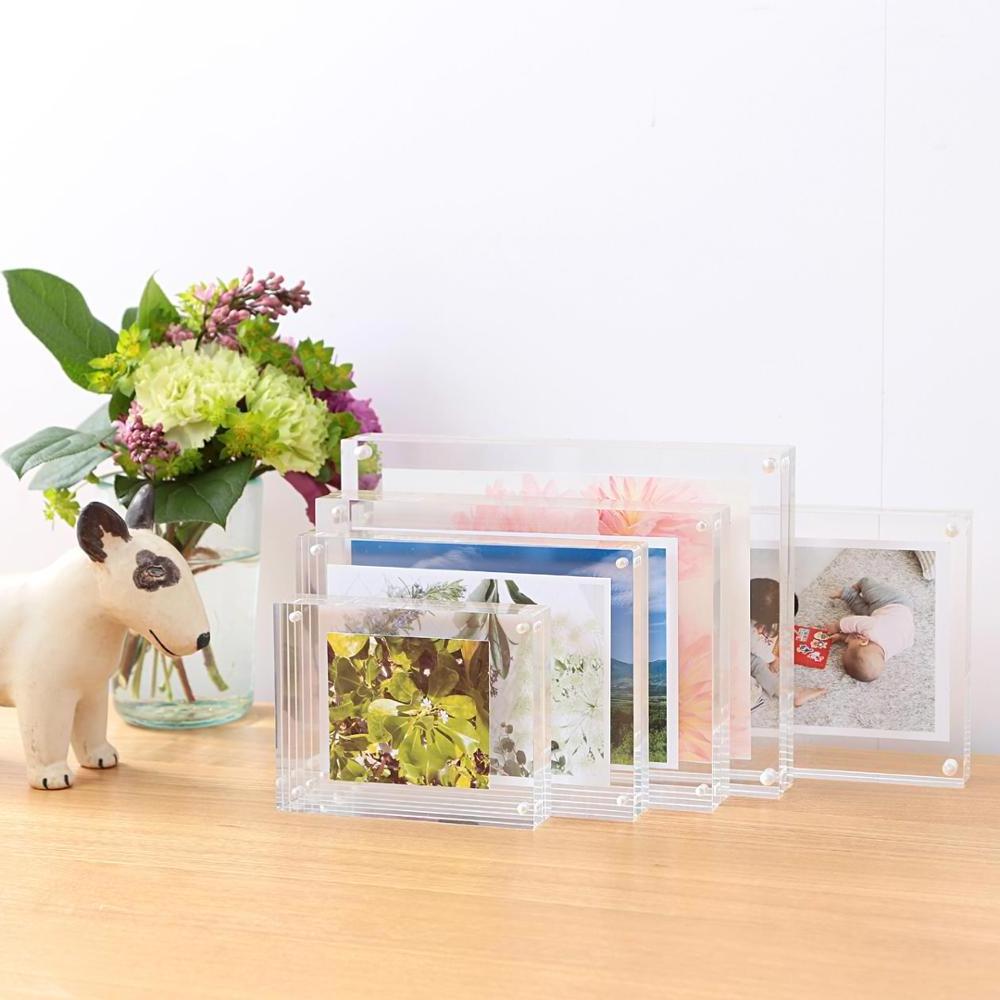 Factory Supply Desktop Clear Acrylic Magnetic  Photo Frame